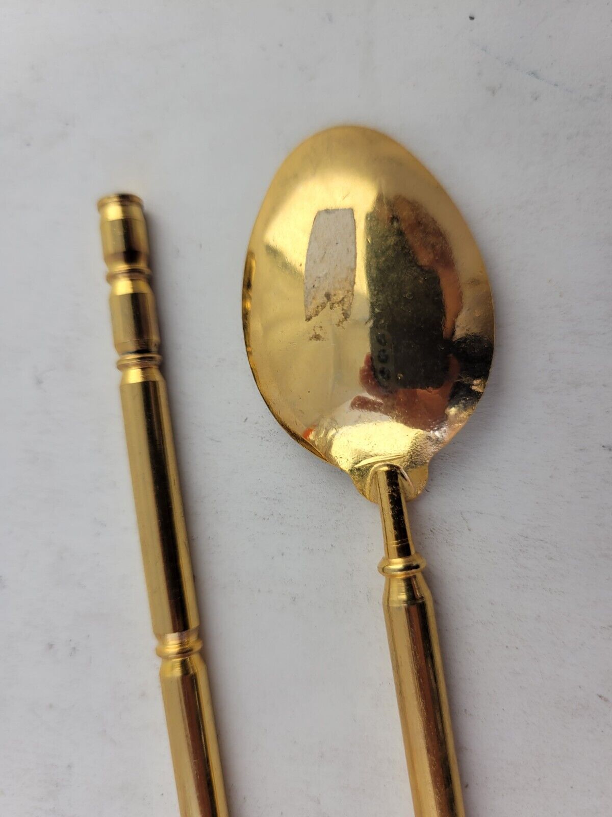 Vintage 2pc Souvenir Spoons Hawaii Cloisonne Gold Toned Enameled