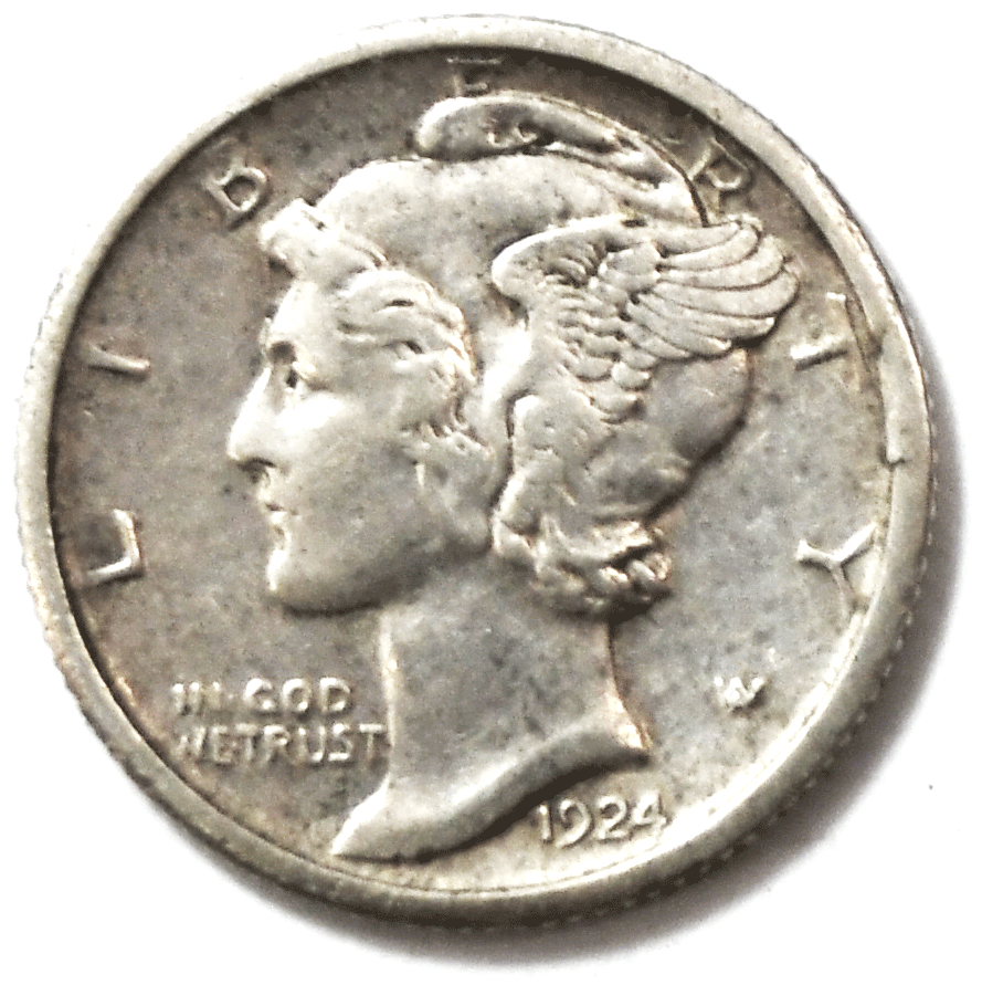 1924 S 10c Mercury Silver Dime Rare Ten Cents San Francisco