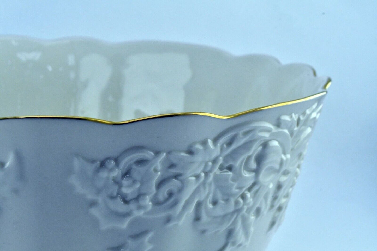 Discontinued Lenox Porcelain Huge Holiday Hostess Punch Bowl 12 1/4" x 6"