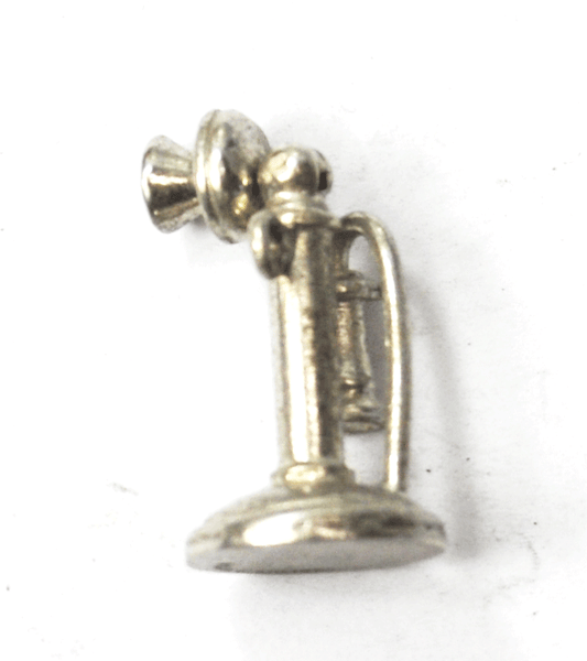 Sterling Wells 3-D Adjustable Top Candlestick Old Phone Charm 22mm x 12mm