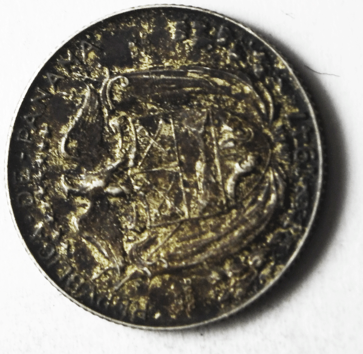 1947 Panama 1/10 Tenth Balboa KM# 10.1 Silver Coin