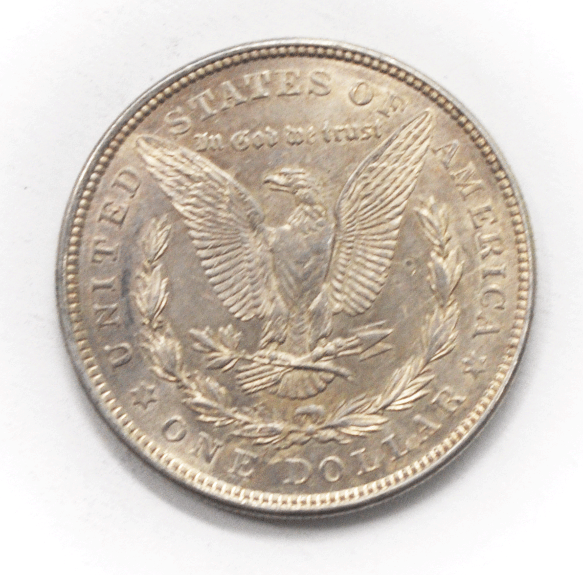 1921 $1 Morgan Silver One Dollar US Coin Lamination Peeling Error Reverse