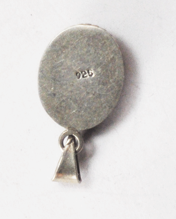 Sterling Silver Amber Oval Twist Halo 31mm x 16mm Pendant 4mm Bale