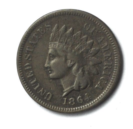 1864 L 1c Indian Head Penny One Cent US Philadelphia Bronze