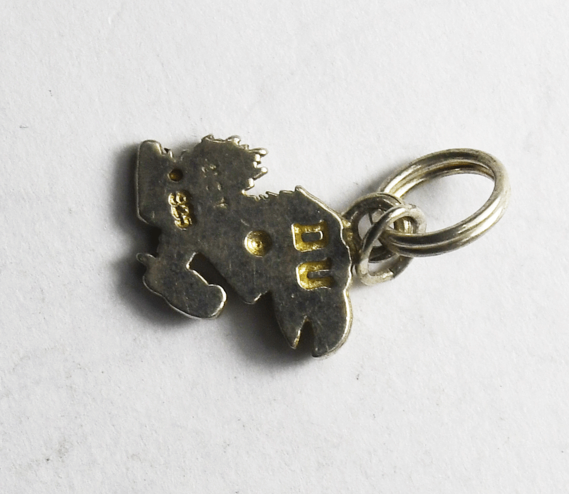 Sterling Silver KU Kansas University Jayhawk Silver Charm 11mm x 9mm