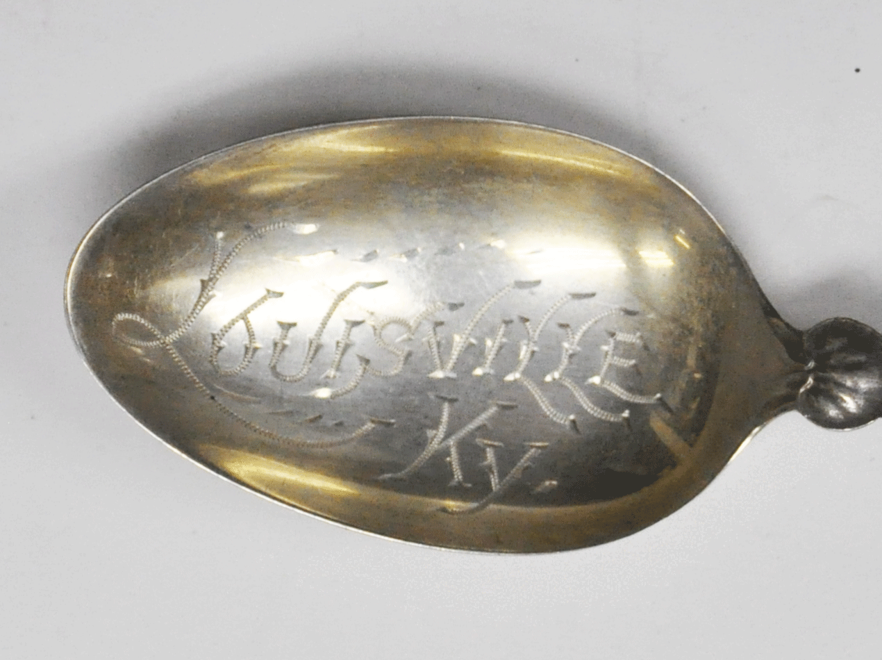 Sterling Whiting Louisville Kentucky Souvenir Floral Spoon 5-7/8" Homer Stamp