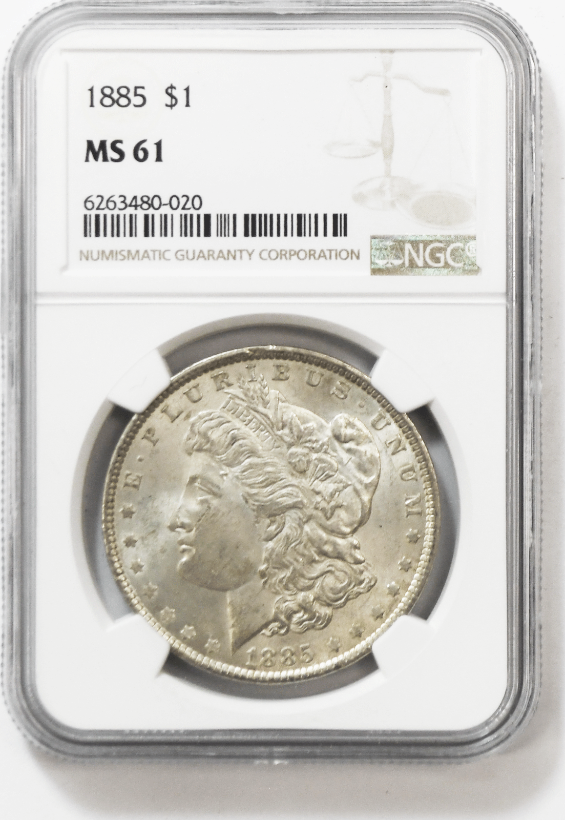 1885 $1 Morgan Silver Dollar MS61 NGC Uncirculated Philadelphia