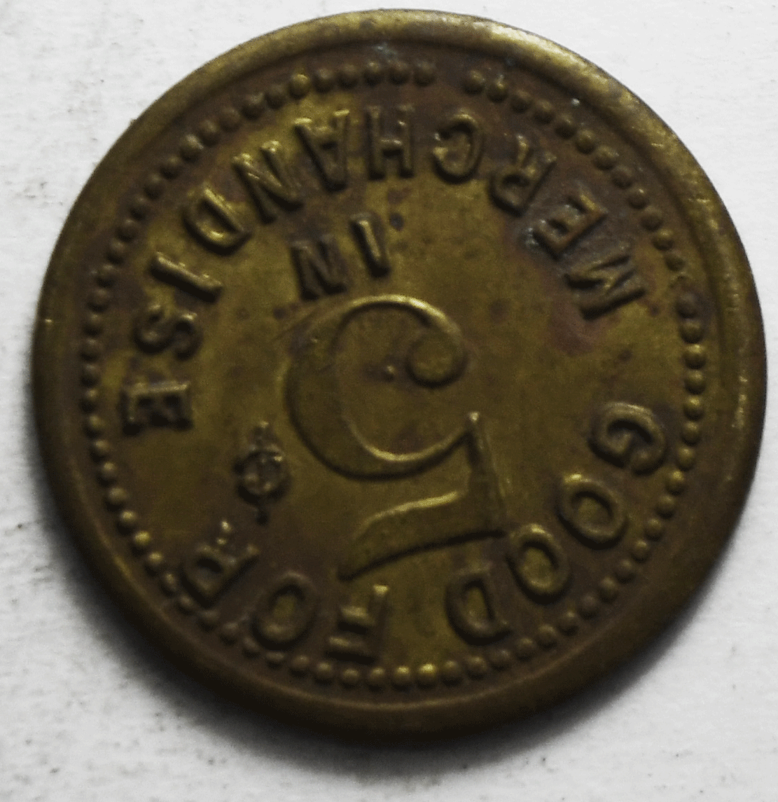 Chillicothe Missouri J.R. Turner & Son 5c Trade Token Recreation 20mm