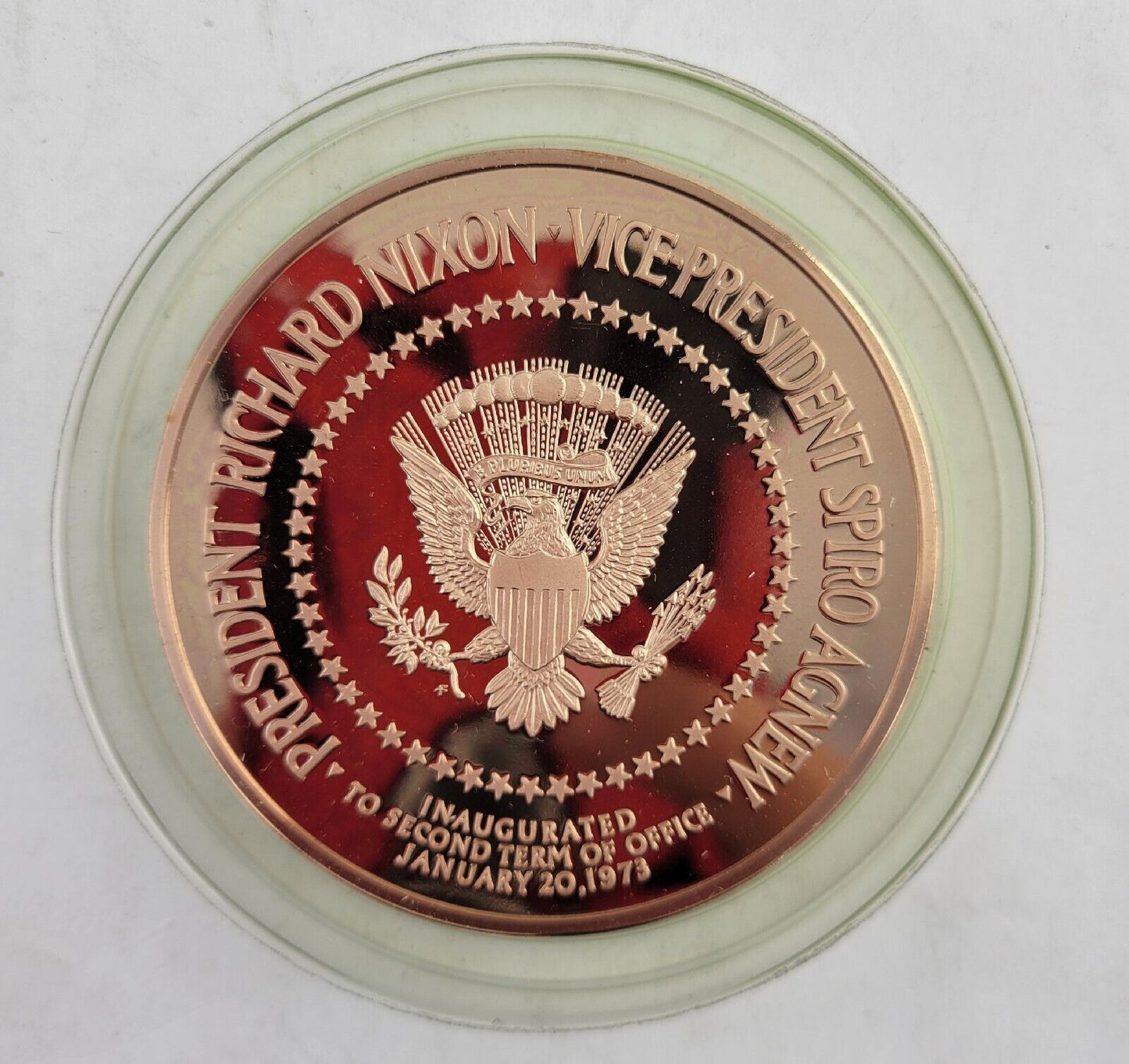 1973 President Richard NIXON / AGNEW INAUGURAL BRONZE PROOF MEDAL Franklin Mint