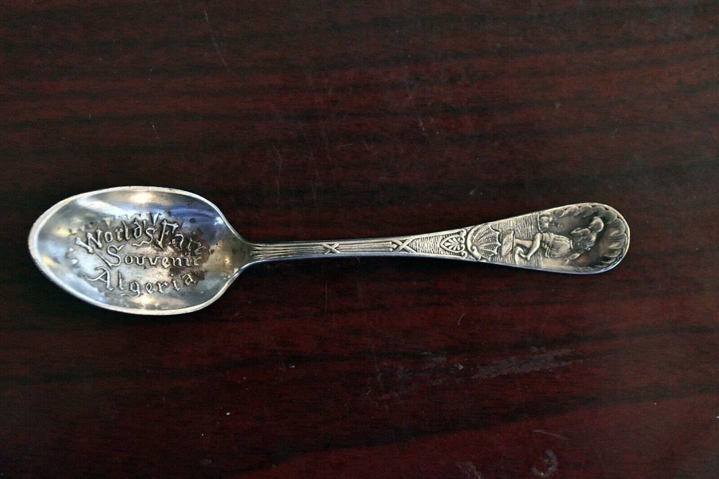 Algeria Worlds Fair by U.S. Sterling Co 4 1/4" Souvenir Demitasse Spoon .33 oz.