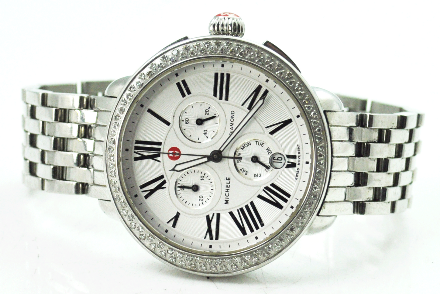 Michele Chronograph Calendar .60ctw 100 Diamond Wristwatch 41mm MW21A01A1966