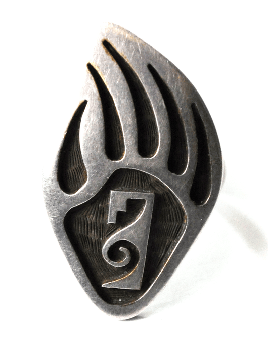 Sterling Silver Harvey Quanimptewa Jr Bear Claw Ring 33mm Size 8