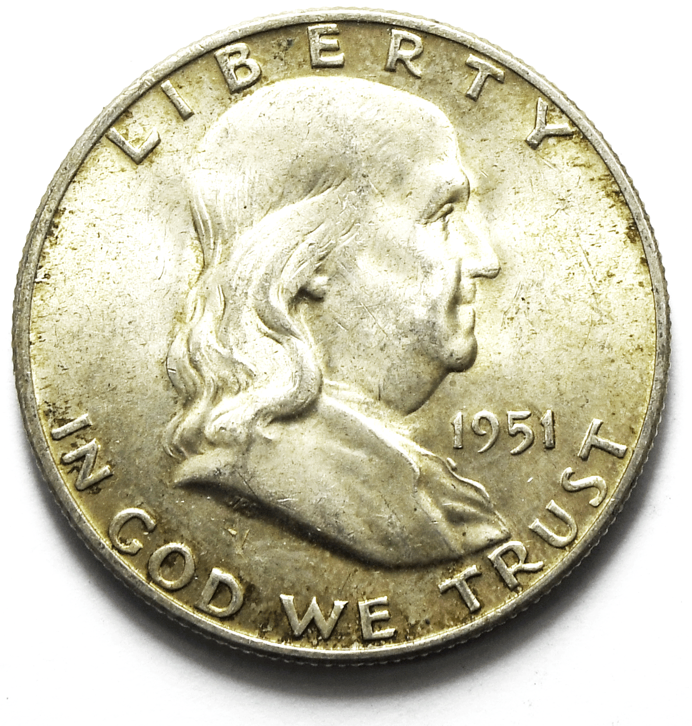 1951 D 50c Franklin Silver Half Dollar Fifty Cents Denver AU