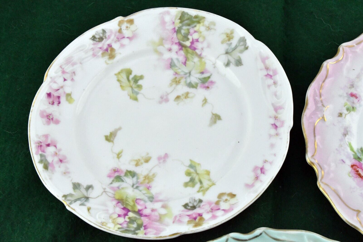 3pc.Floral Butter Plate Set with (1) BBC Racine Bavaria Plate 6"