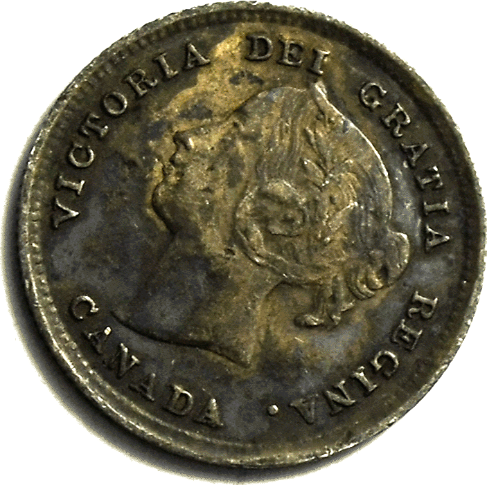 1891 Canada 5c Silver Five Cents KM# 2 8/8