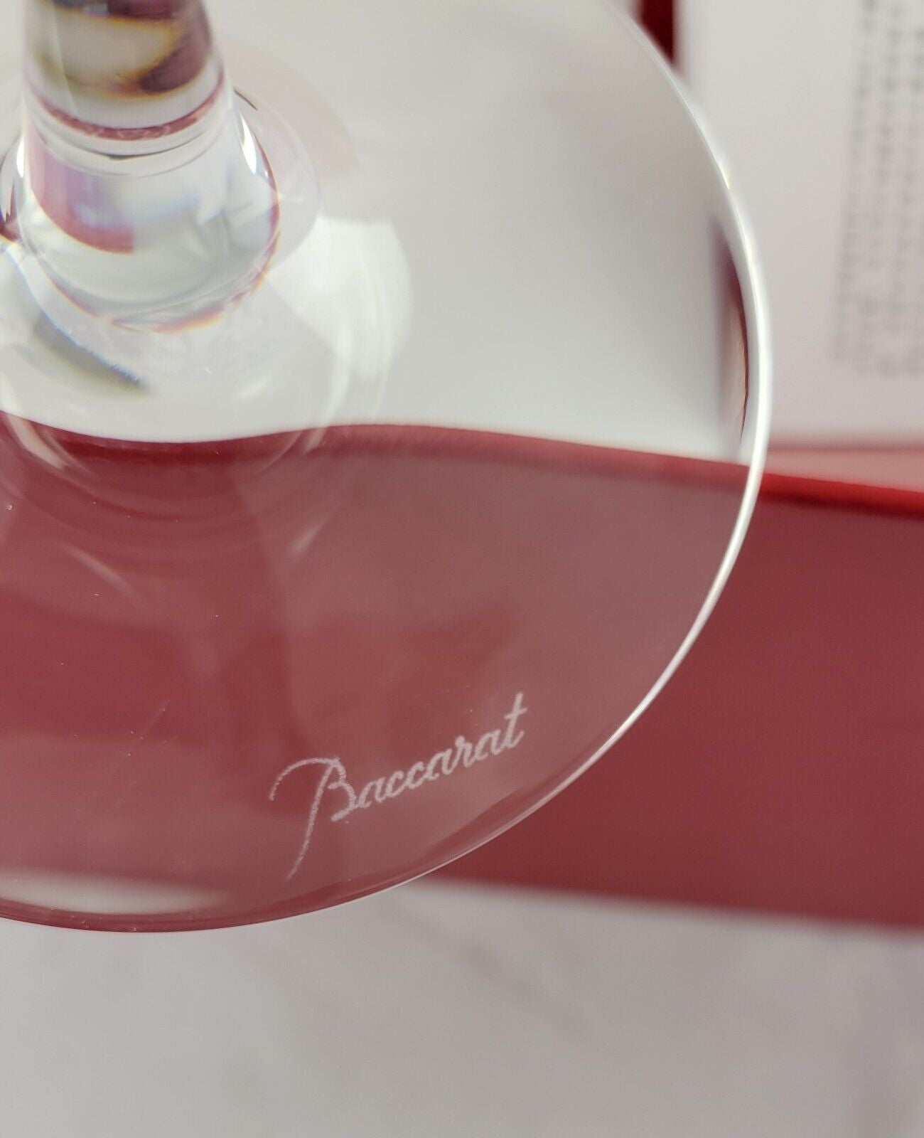 Baccarat Crystal 9 5/8" tall Grand Bordeaux Wine Glasses Set of 2 signed Boxed