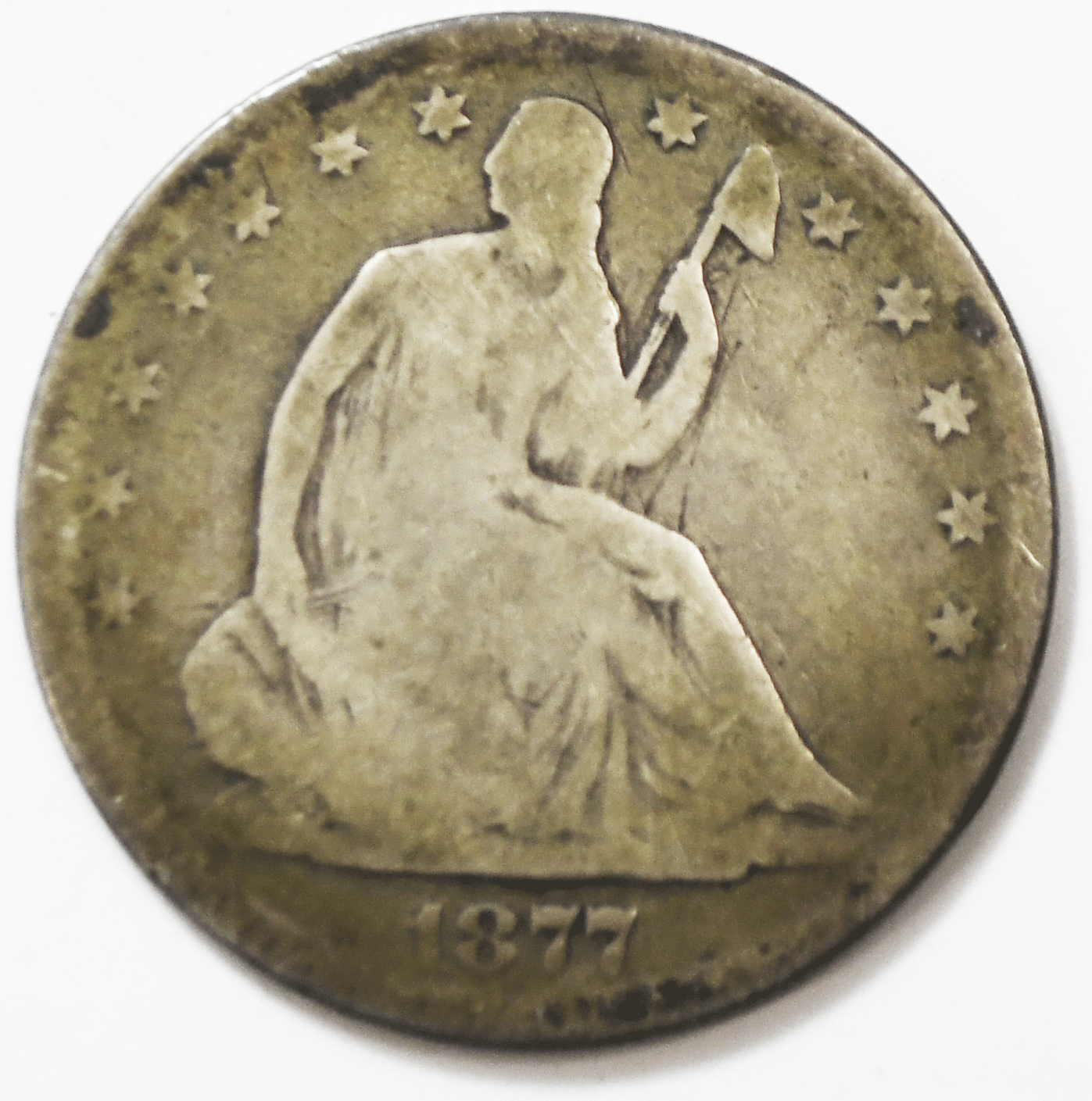 1877 S 50c Seated Liberty Silver Half Dollar San Francisco