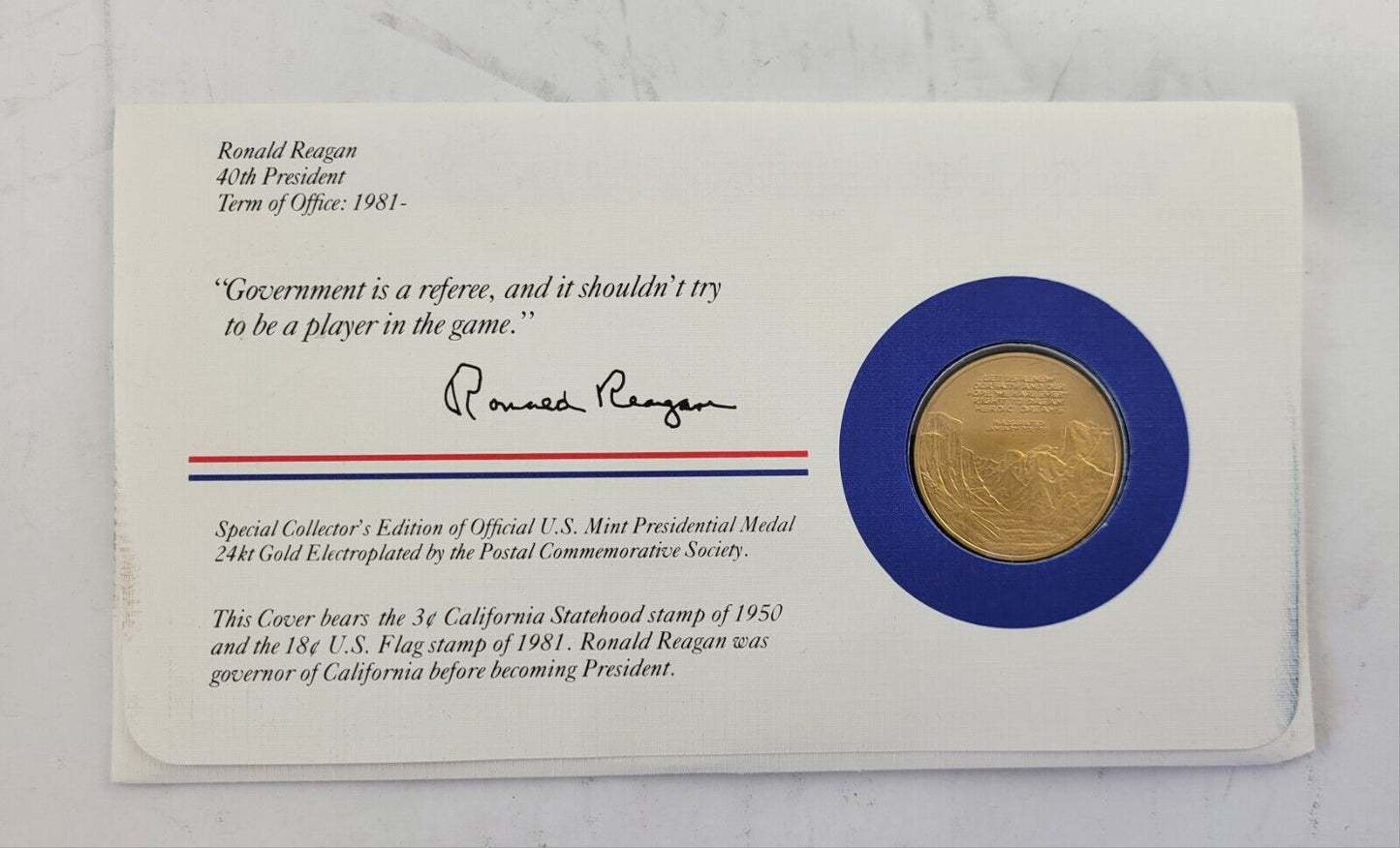 G Cleveland Presidential Covers Medal Postal Commemorative Society Gold Plated