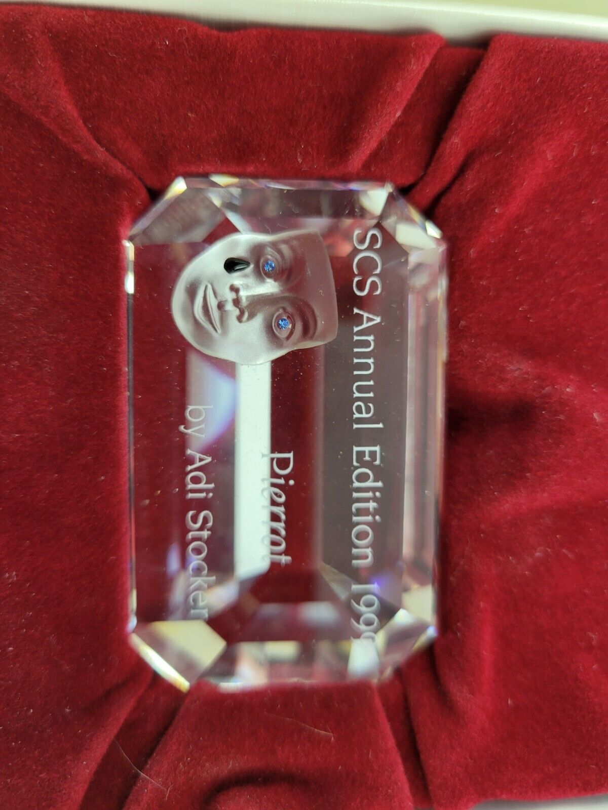 1999 Swarovski SCS  Annual  Edition PIERROT Masquerade Name Plaque Boxed