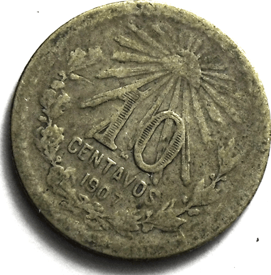 1907 Mexico Estados Unidos Mexicanos 10 Ten Centavos KM# 428