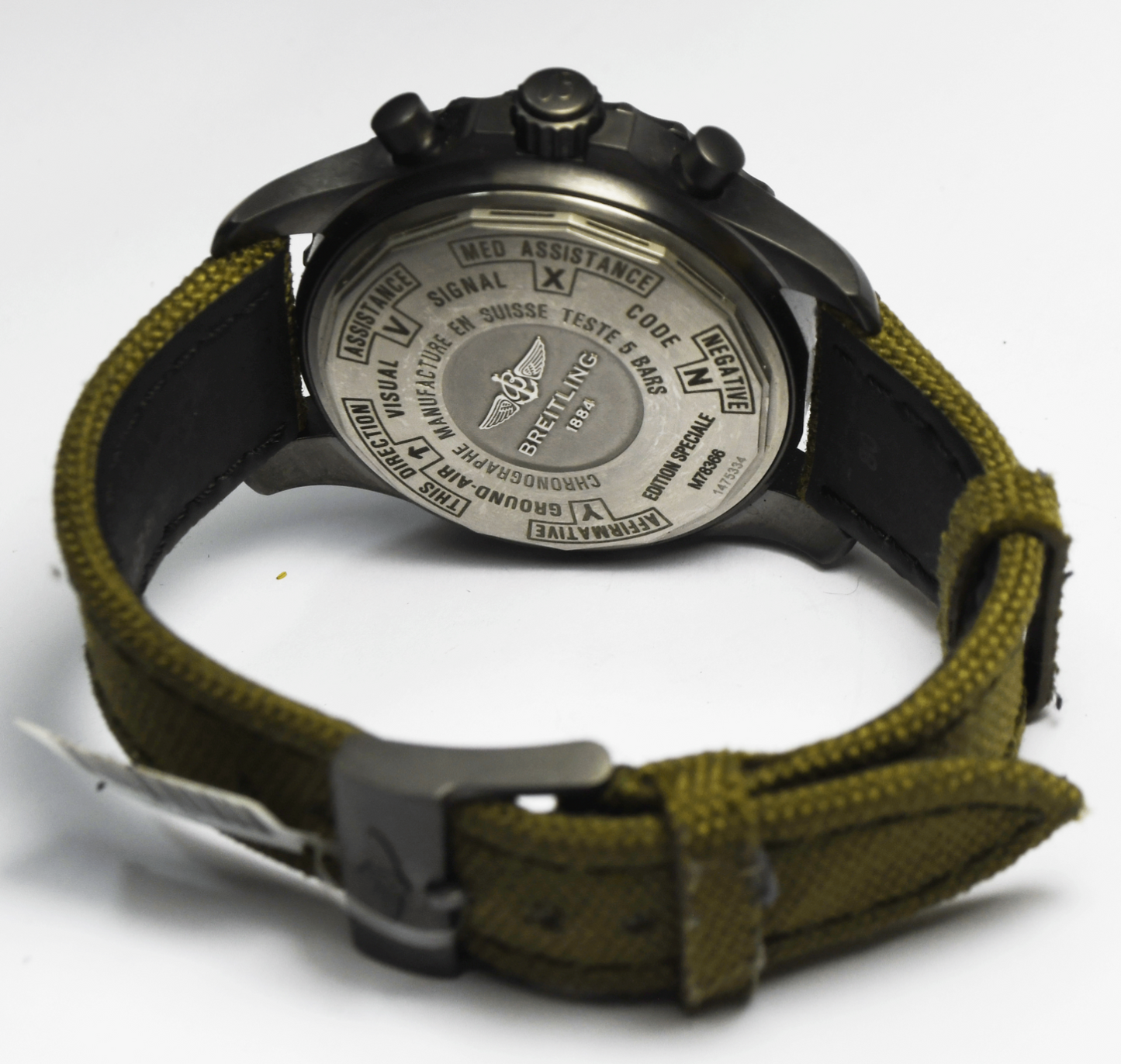 Breitling Chronospace Military GMT Alarm Blacksteel Men's Watch M78366 46mm