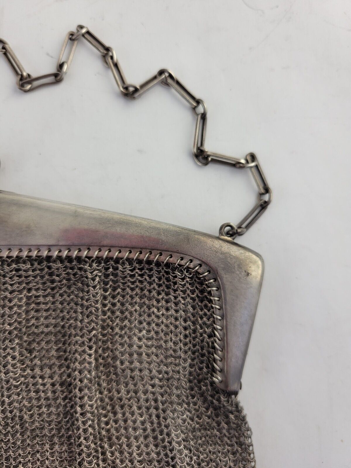 Geschutzt Sterling Silver Mesh Link Purse Germany Vintage Monogrammed 4.5oz