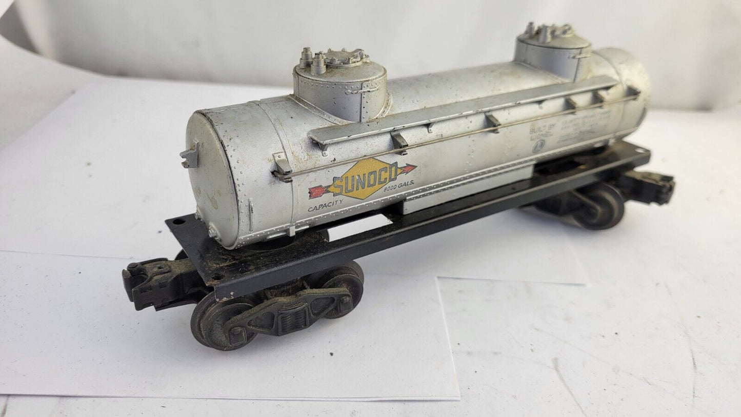 Lionel  6465 Sunoco 2 Dome Oil Tank Car Postwar Train w/Original Box Gauge O