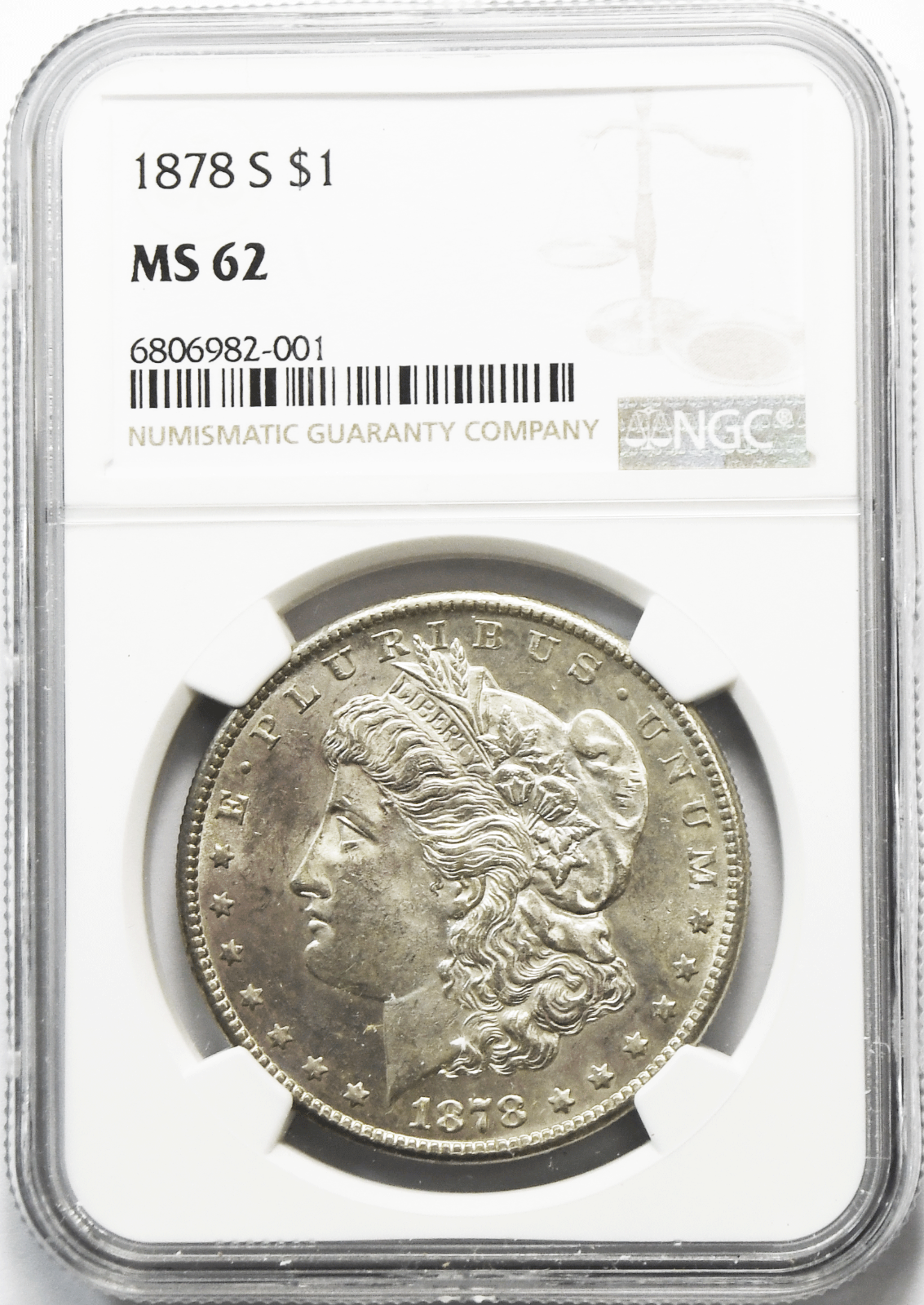 1878 S $1 Morgan Silver Dollar MS62 NGC Uncirculated San Francisco VAM 43.2