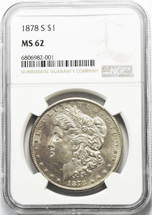 1878 S $1 Morgan Silver Dollar MS62 NGC Uncirculated San Francisco VAM 43.2