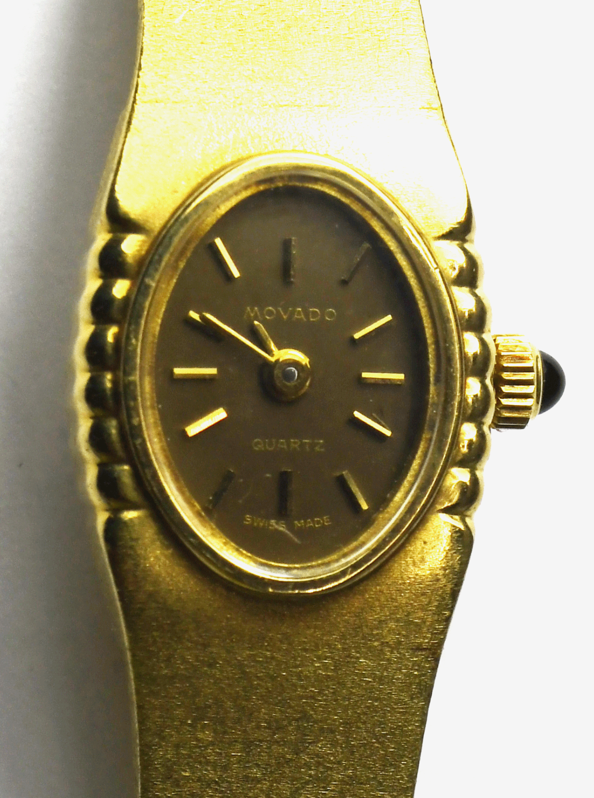 Women's Movado Vintage 14k Quartz Wristwatch Brown Dial 15mm 6.5"  27.6g