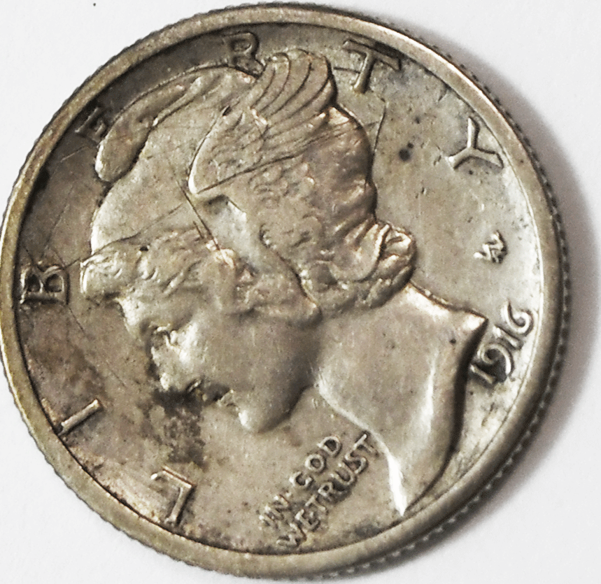 1916 S 10c Mercury Silver Dime Rare Ten Cents San Francisco