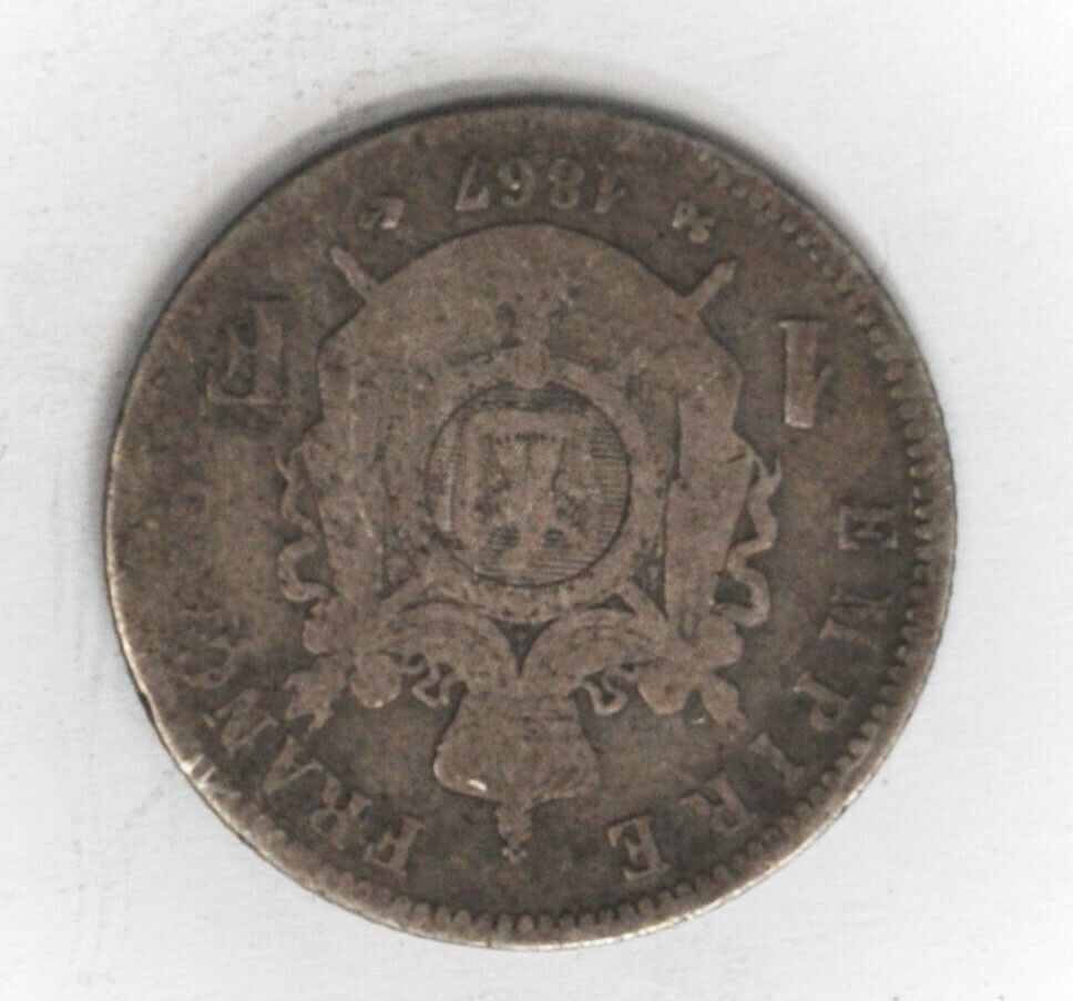1867 K France One Franc KM# 806.3