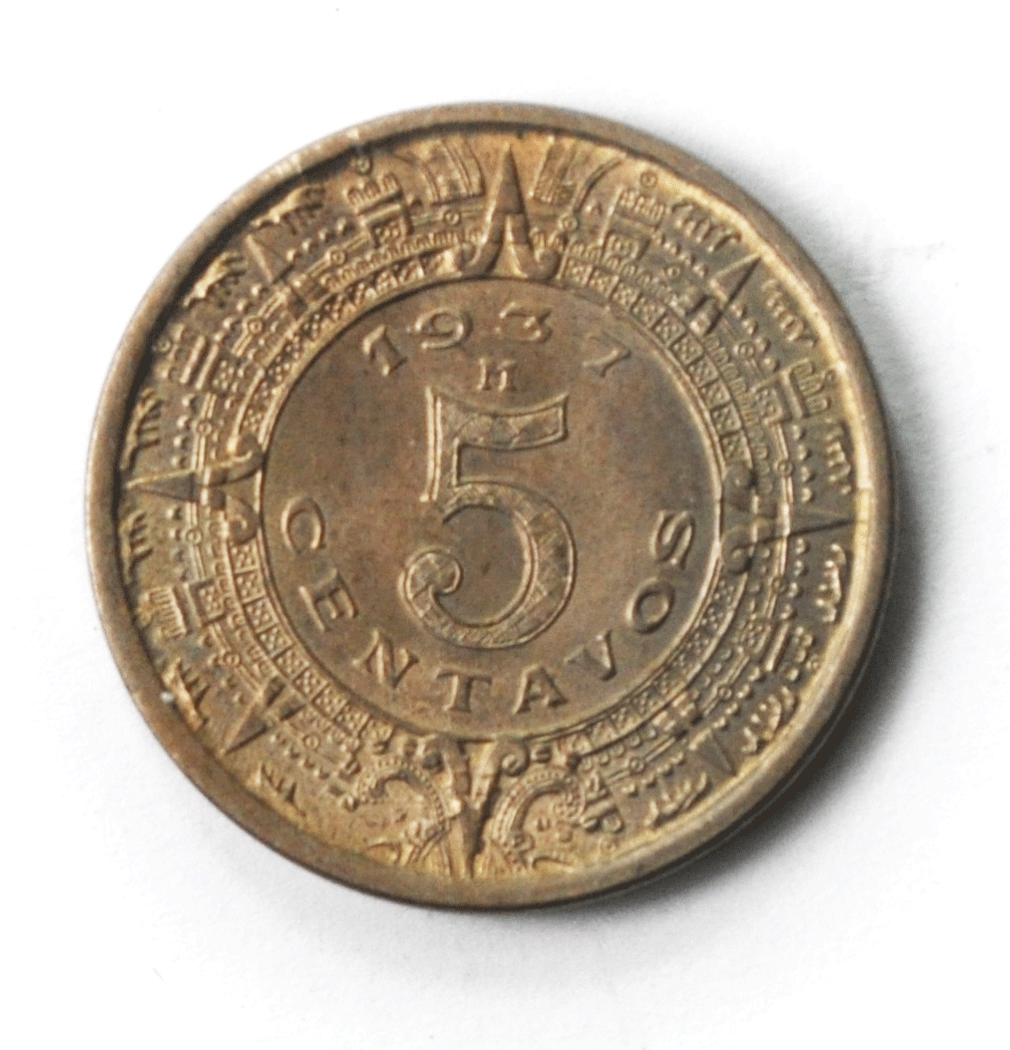 1933 Mexico Estados Unidos Mexicanos 5 Centavos KM# 423 Brilliant Uncirculated
