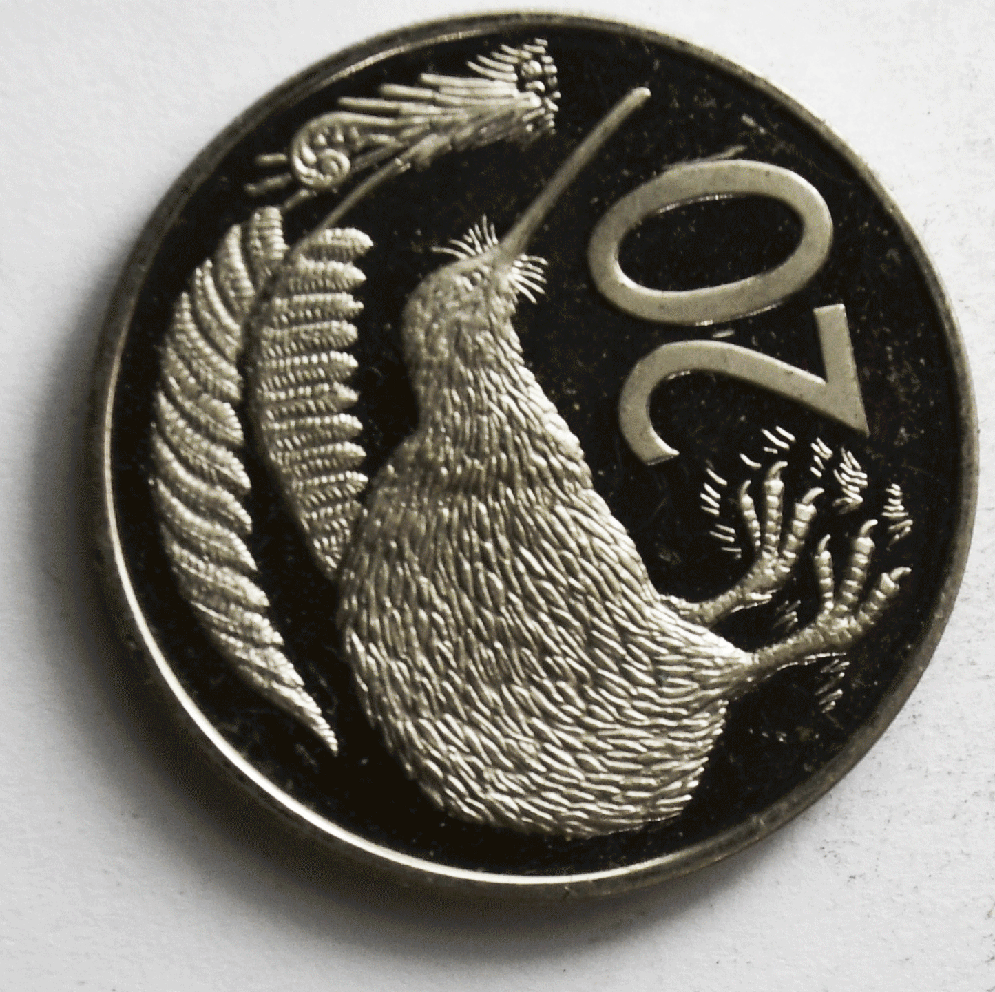 1973 New Zealand Proof 20 Twenty Cents KM# 38.1 Only 8,000 Minted