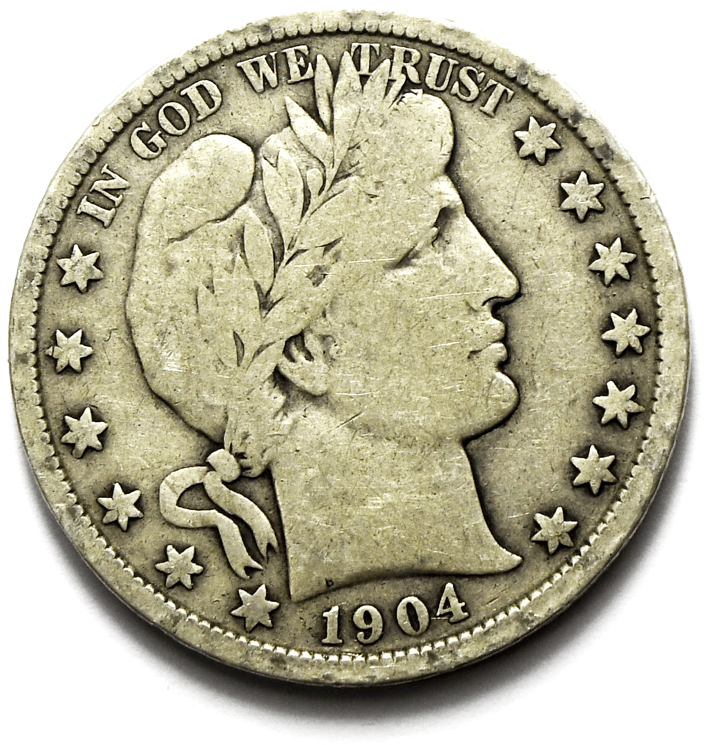 1904 50c Barber Silver Half Dollar Fifty Cents US Philadelphia