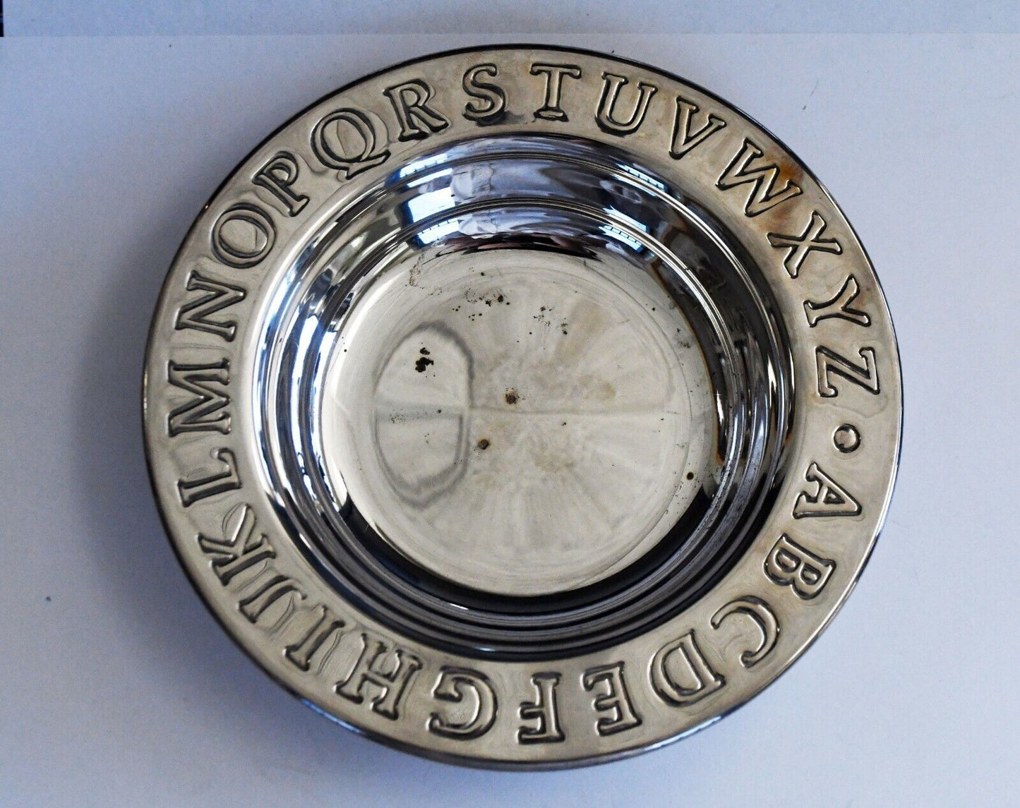 Vintage Napier Silver Plate Alphabet Childrens ABC Dish Bowl 6 5/8"
