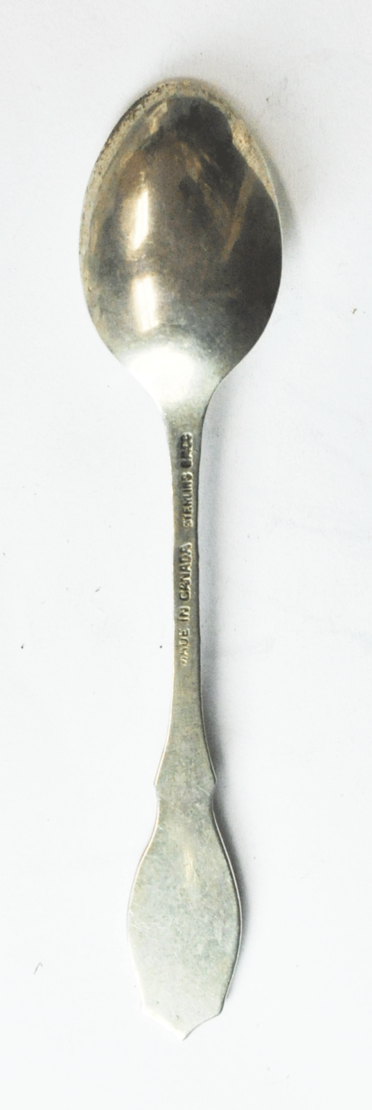 Sterling BMCo Guilloche Enamel Maple Leaf Souvenir Spoon 3-3/4" Niagara Falls