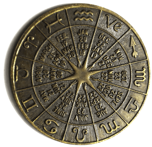 Vintage Double Sided Zodiac Horoscope Medal 38mm