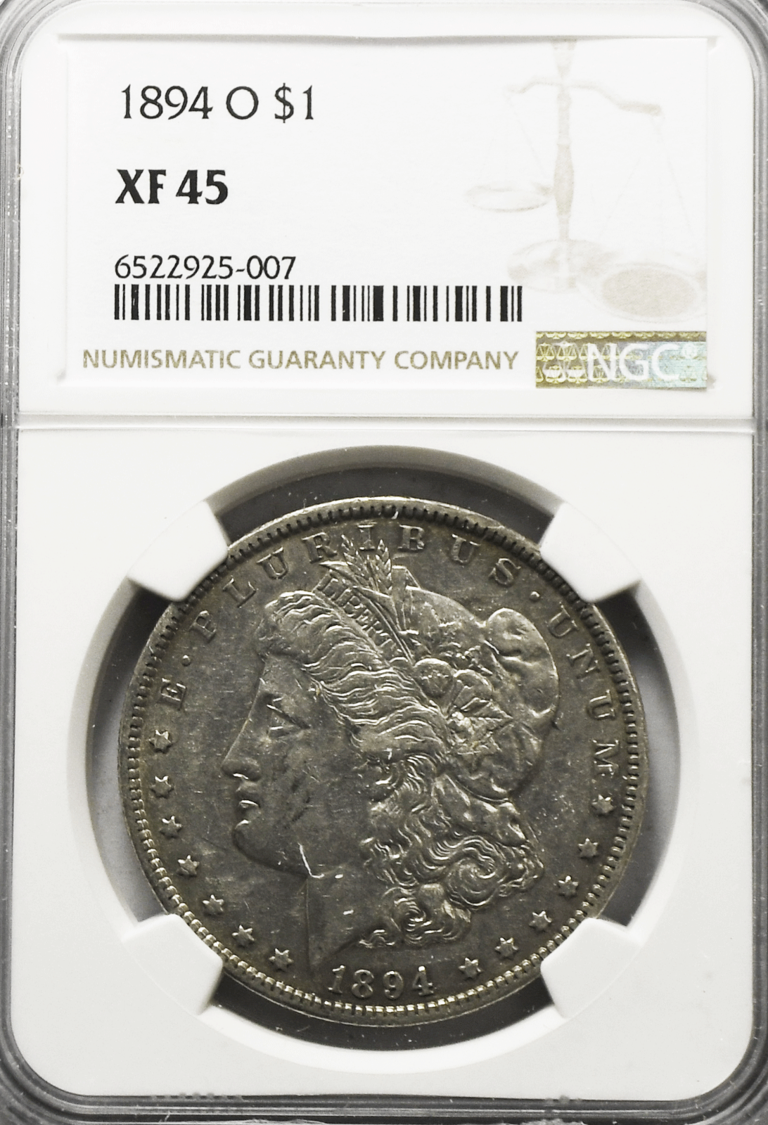 1894 O $1 Morgan Silver One Dollar NGC  New Orleans XF45