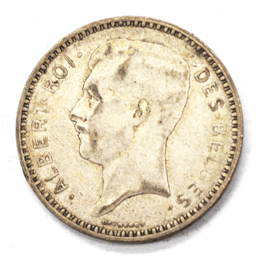 1934 Belgium 20F Twenty Francs Silver Coin Belges