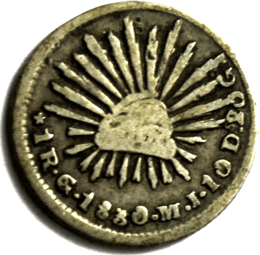 1830 Go MJ  Mexico First Republic Real KM# 372.6