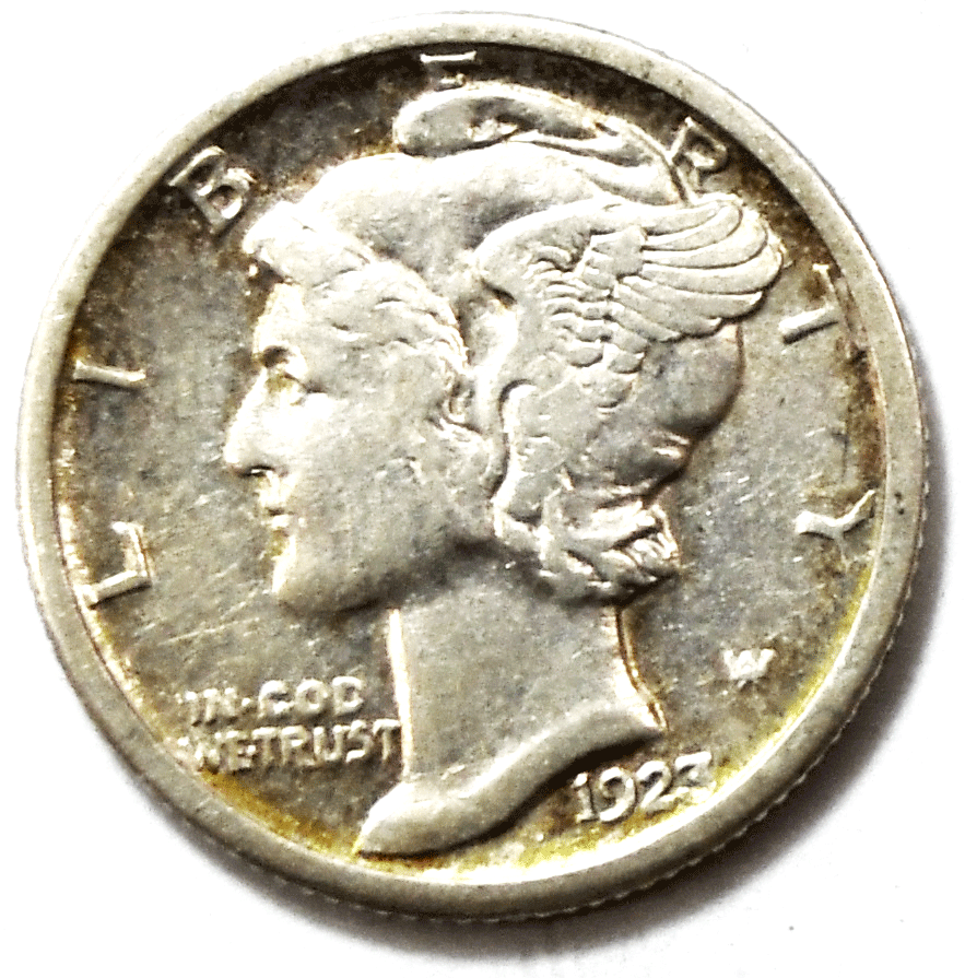 1923 S 10c Mercury Silver Dime Rare Ten Cents San Francisco