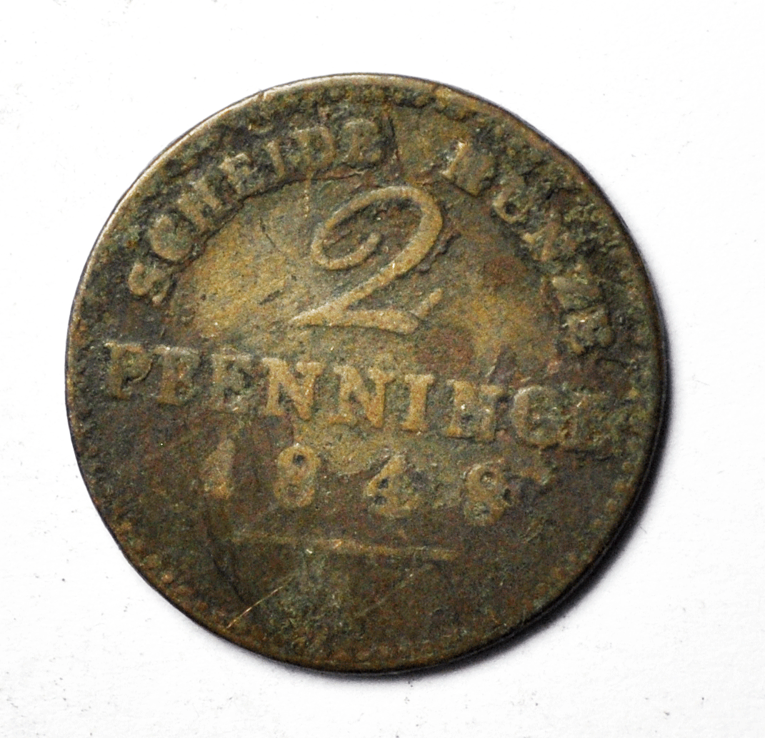 1848 A German States Prussia 2 Pfennig KM# 452
