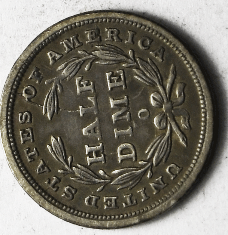 1839 O H10c Seated Liberty Silver Half Dime New Orleans Spiderweb Reverse