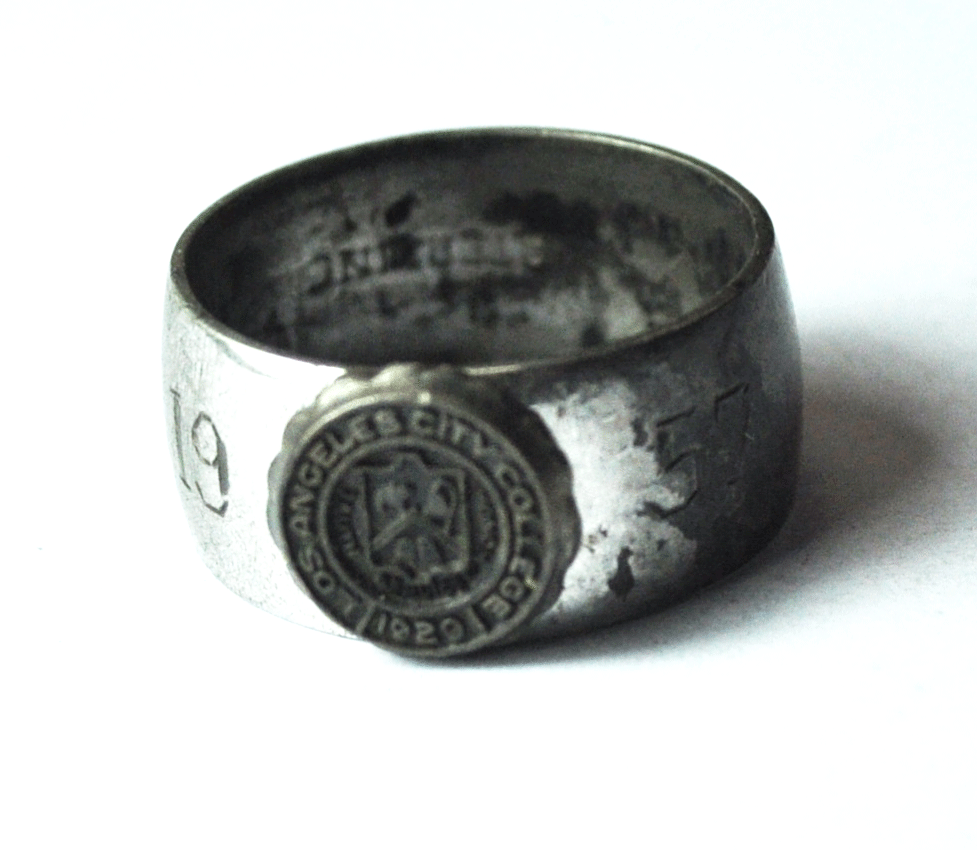 1957 1929 Los Angeles City College Antique Sterling Silver Ring 9mm 7-1/2
