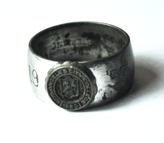 1957 1929 Los Angeles City College Antique Sterling Silver Ring 9mm 7-1/2