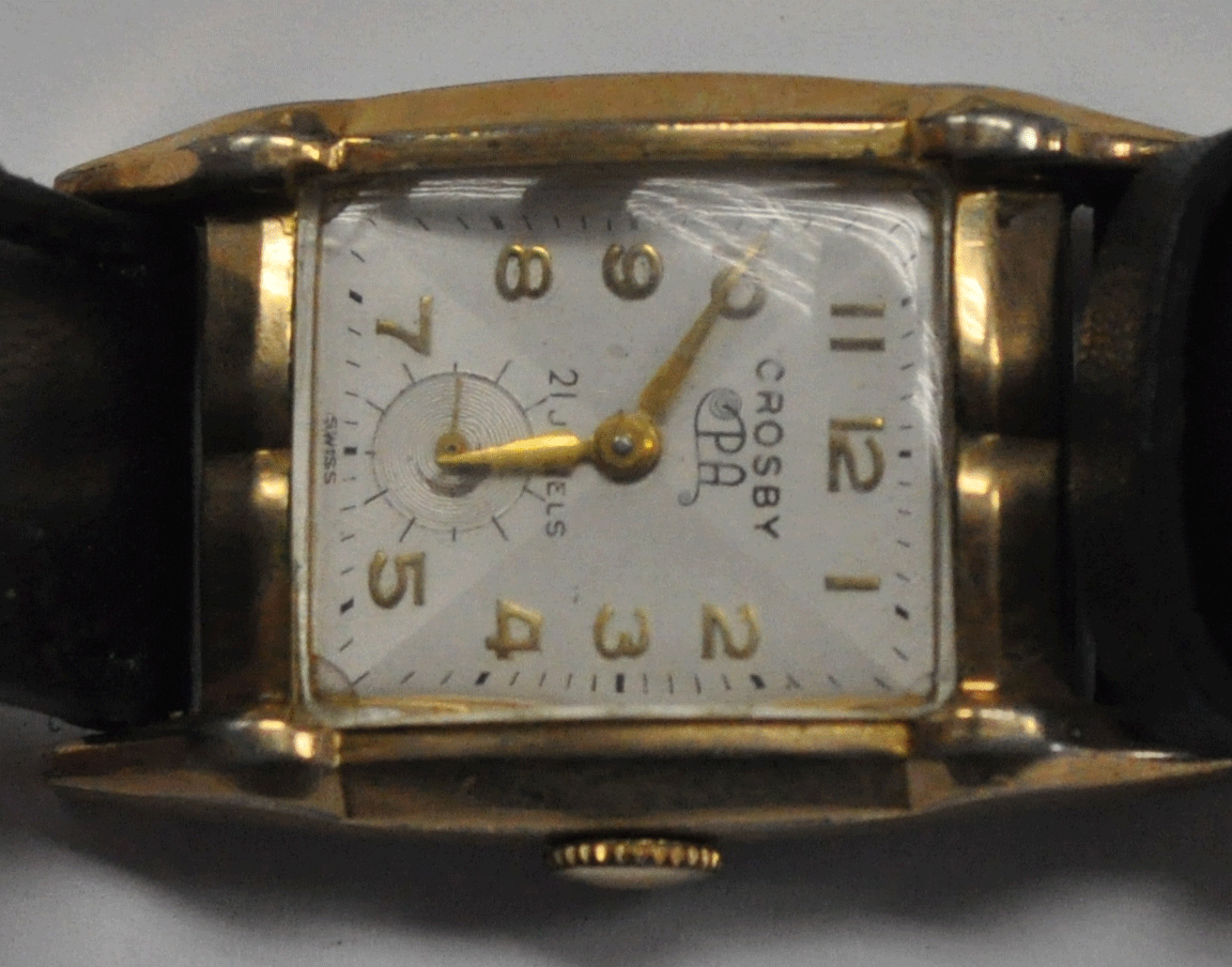 Vintage Crosby PA 21 Jewels Manual Wind 63 Wristwatch 24mm 10k RGP
