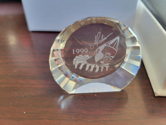 1999 Swarovski Crystal Art SCS Paperweight Masquerade Pierrot Gala Plaque Boxed