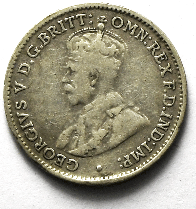 1936 Australia 3 Pence Silver Coin KM# 24 Warped