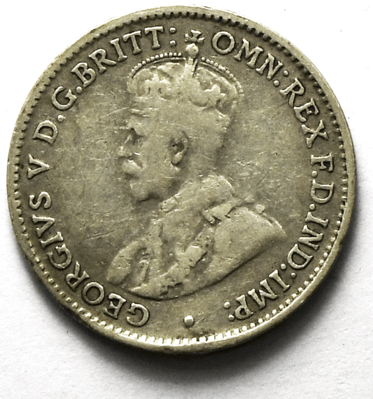 1936 Australia 3 Pence Silver Coin KM# 24 Warped